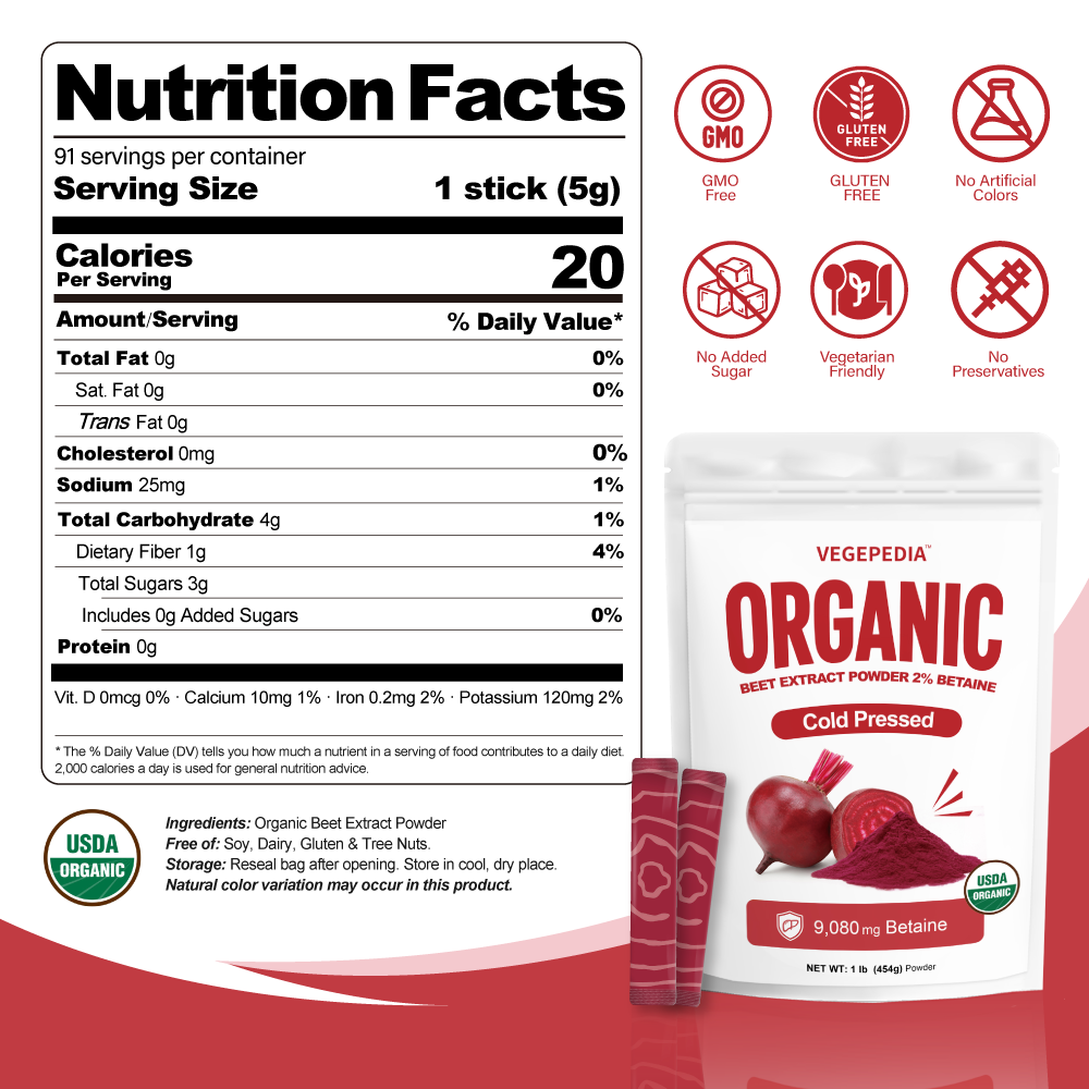Organic Beet Extract Powder 2% Betaine