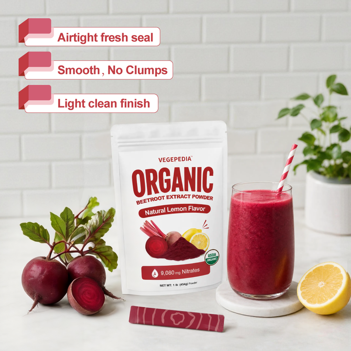 Organic Beetroot Extract Powder Lemon-Flavored