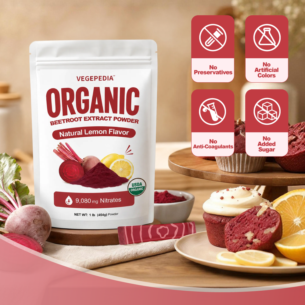 Organic Beetroot Extract Powder Lemon-Flavored