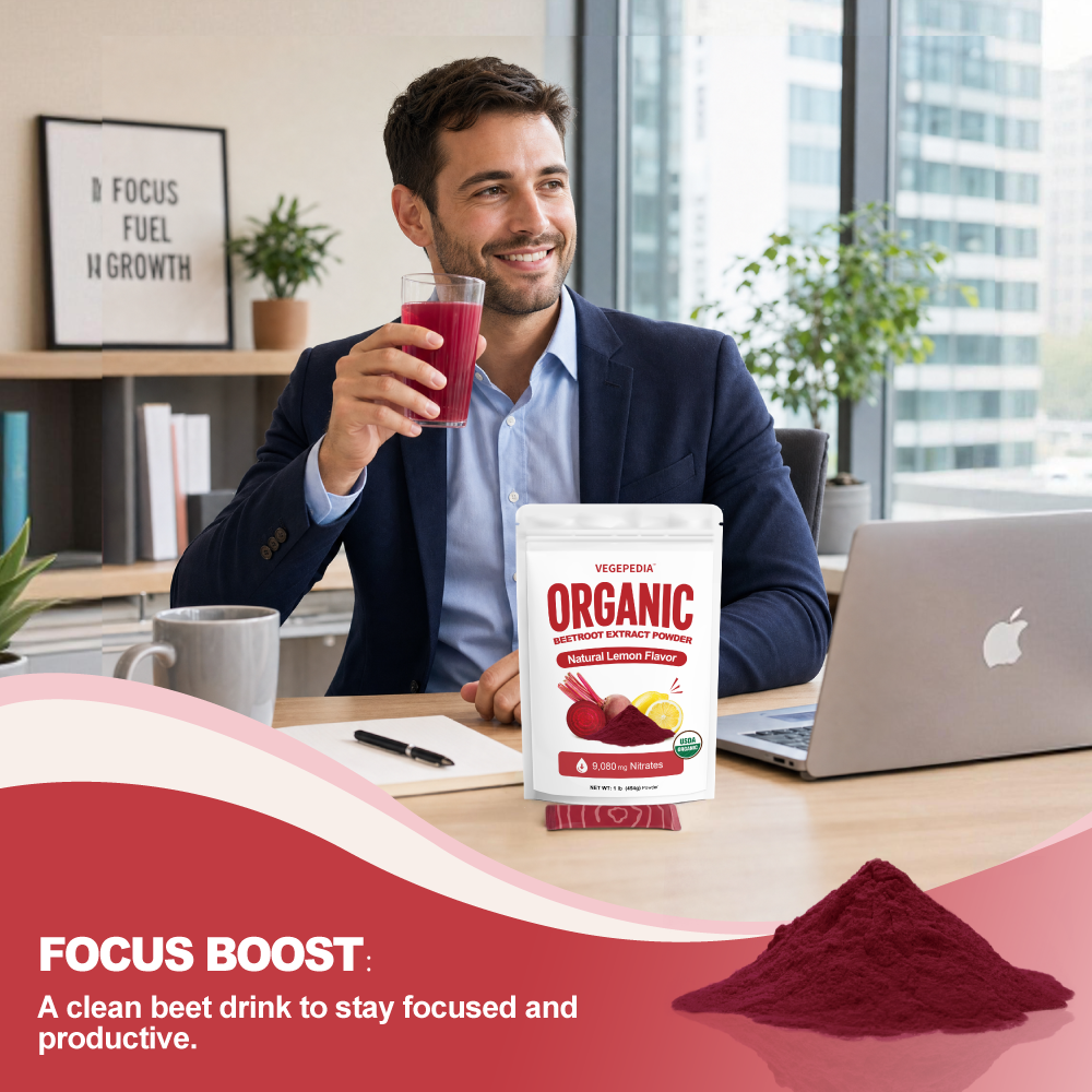 Organic Beetroot Extract Powder Lemon-Flavored