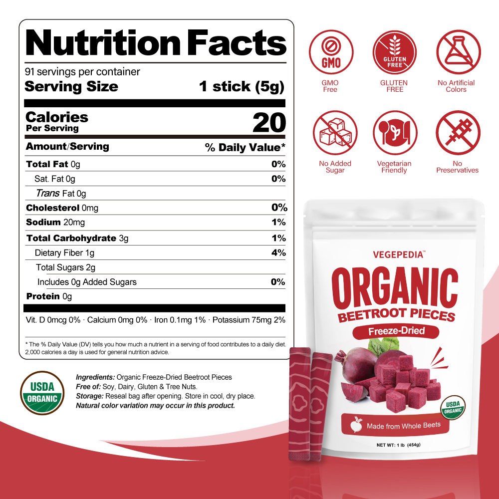 Organic Freeze-Dried Beetroot Pieces