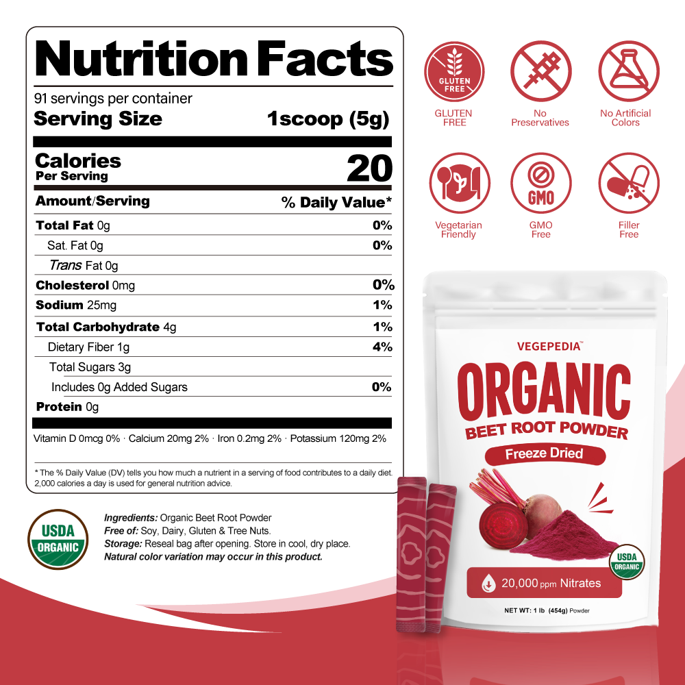 Organic Freeze-Dried Beetroot Powder