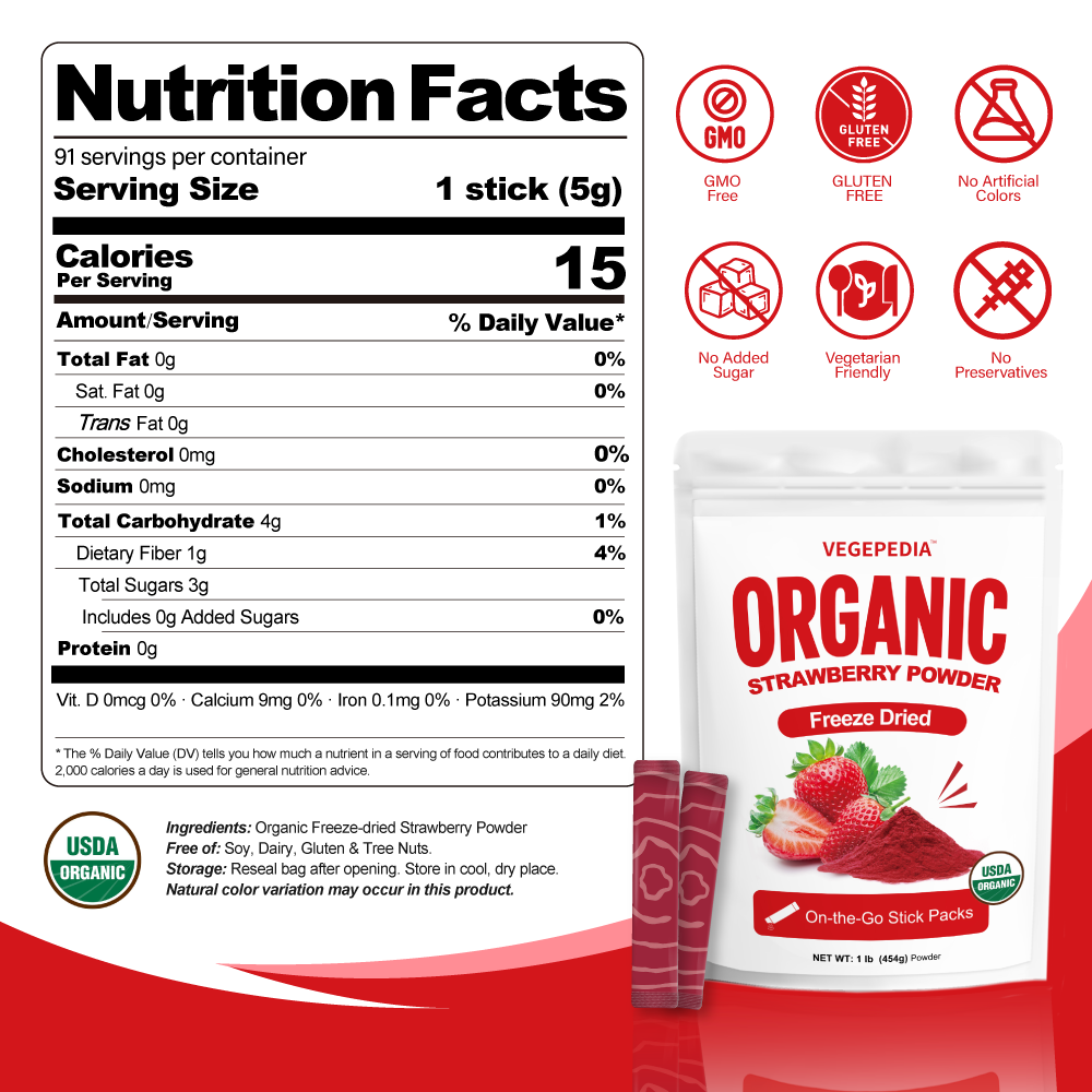 Organic Freeze-Dried Strawberry Powder
