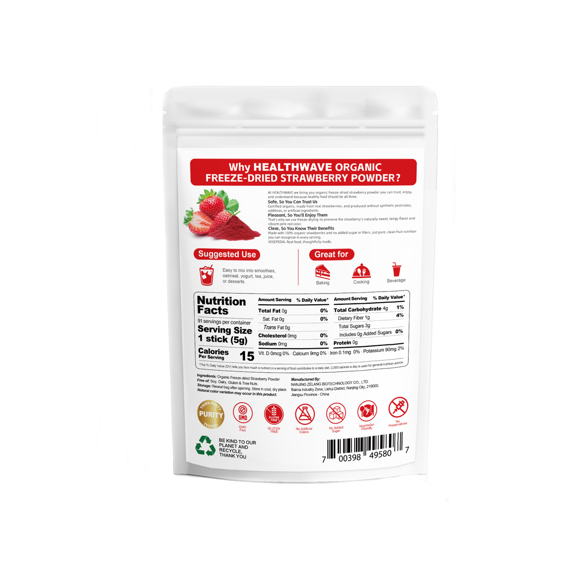 Organic Strawberry Powder – Powders for Making Fruit-Based Beverages