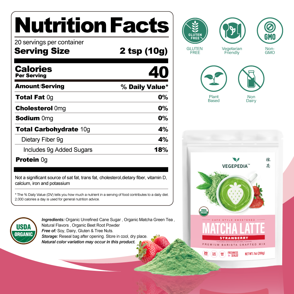 Organic Strawberry Matcha Latte